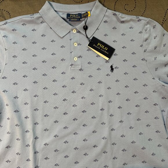 RALPH LAUREN CLASSIC FIT STRETCH MESH BLUE & D. RLP POLO SHIRT SIZE XXL MEN $125 - Picture 1 of 4